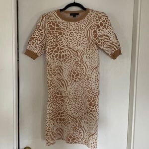 Ann Taylor sweater dress, XXS, animal print, brand new